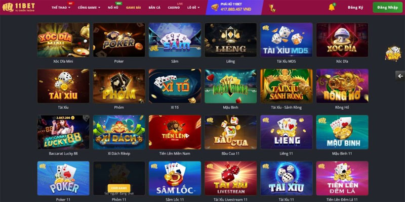 Một số tựa game bài 11bet hot nhất năm 2024 là game gì